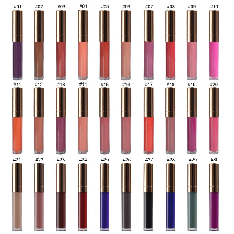 50pcs 30 Farben wasserdichter flüssiger Mattlippenstift-Lippentönungs-Mattlipgloss-Kosmetik-Lippenstift-langlebiger Lipgloss-kundenspezifisches Logo