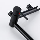 Bagnolux, latón, negro, montado en la pared, caliente y frío, tipo mixto, boquilla de bañera, rociador de mano, asiento de ducha, grifo de baño