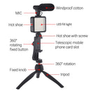 MAMEN Smartphone Vlogging Kits With Microphone Fill Light Tripod For Android/iOS Phones Professional Photography Studio Kits