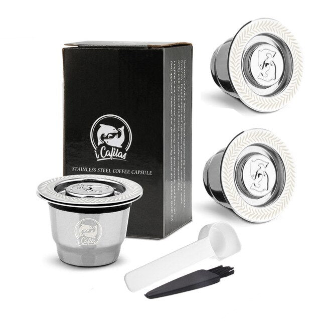 Upgraded Stainless Steel For Nespresso Coffee Filters Coffee Capsule Pods Tamper For Espresso Reusable Refillable Baskets