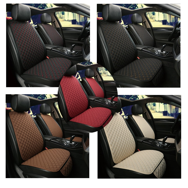 5 Sitz / 7 STÜCKE Flachs Autositzbezüge Set Universal Fit Most Auto Protector mit Rückenlehne Automobile Line Sommer Kissen Pad Mat