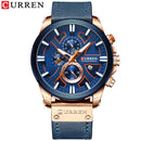 CURREN Fashion Chronograph Clock Men Leather Watch Casual Sport Watches for Men Quartz Wristwatch Relogio Masculino