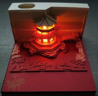 Omoshiroi Block 3D Memo Pads Novedad Famious Movie Building Harry Design Año Nuevo Regalo de Navidad