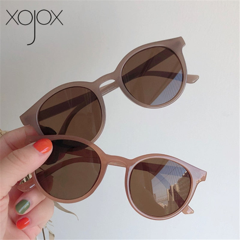 Gafas de sol redondas XojoX 2020, gafas de sol Vintage de diseñador de marca a la moda para mujer, gafas de sol para niñas, gafas de sombra para mujer UV400