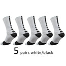 5 Pairs/Lot Professional Cycling Socks Mens Thicker Stocking Sweat-Absorbent Basketball Outdoor Sports Football Skateboard Socks