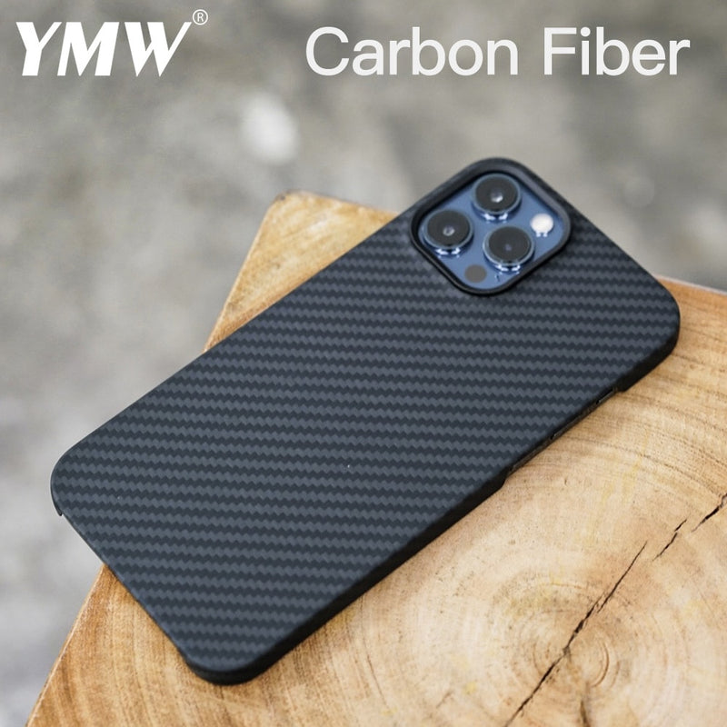 YMW 0,7 mm Carbon Case für iPhone 12 Pro Max 12Pro mini Ultradünne Aramidfaser Business Cover für iPhone 11 Pro Max Shell