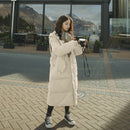 Abrigo de mujer 2022 nueva versión coreana suelta de longitud media con cremallera abajo chaqueta acolchada con capucha gruesa prendas de vestir de invierno tendencia femenina