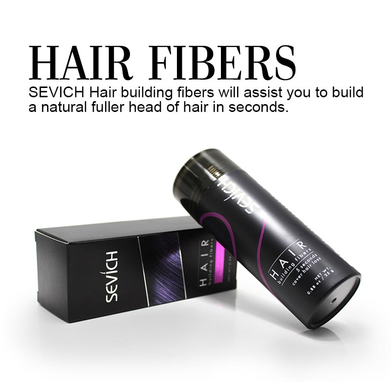 10pcs/lot 25g Sevich Hair Building Fibers Styling Color Powder Extension Keratin Thinning Hair Thicking Loss Spray Treatment