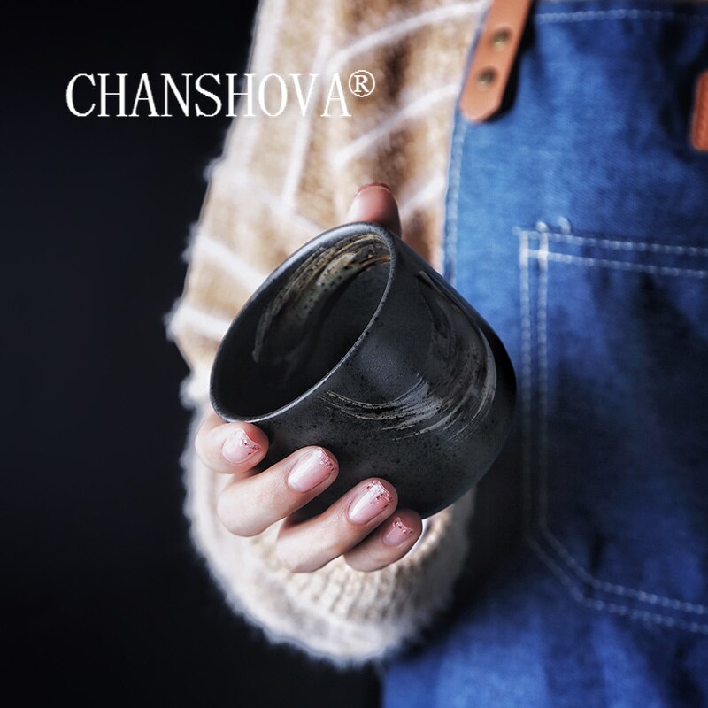 CHANSHOVA Chinese Retro Style 70-200ml Creative Hand-painted Ceramic Teacup Home Office Porcelain Tea Cups Frosted Feel H088