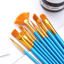 Multi-Function Gouache Different Shape Round Pointed Nylon Hair Watercolor Line Drawing Pen 10Pcs/Set Oil Painting Art Brush