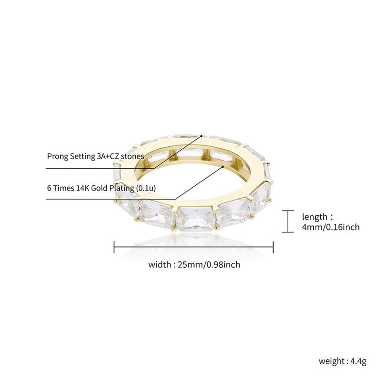 TOPGRILLZ 2020 nuevos anillos cuadrados de circón, joyería de cobre de alta calidad, anillos helados, joyería de personalidad de moda Hip Hop para regalo