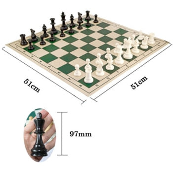 High Quality Chess Game King High 97mm 77mm 64mm Ajedrez Medieval Chess Set No Chessboard 32 Chess Pieces Kids Toys Playing Game