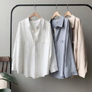 BGTEEVER Minimalist Loose White Shirts for Women Turn-down Collar Solid Female Shirts Tops 2020 Spring Summer Blouses