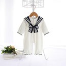 Baby Clothes New England Style Sailor Collar Baby Boys Clothes Infant Girls Rompers Jumpsuit Outfits 0-2Y