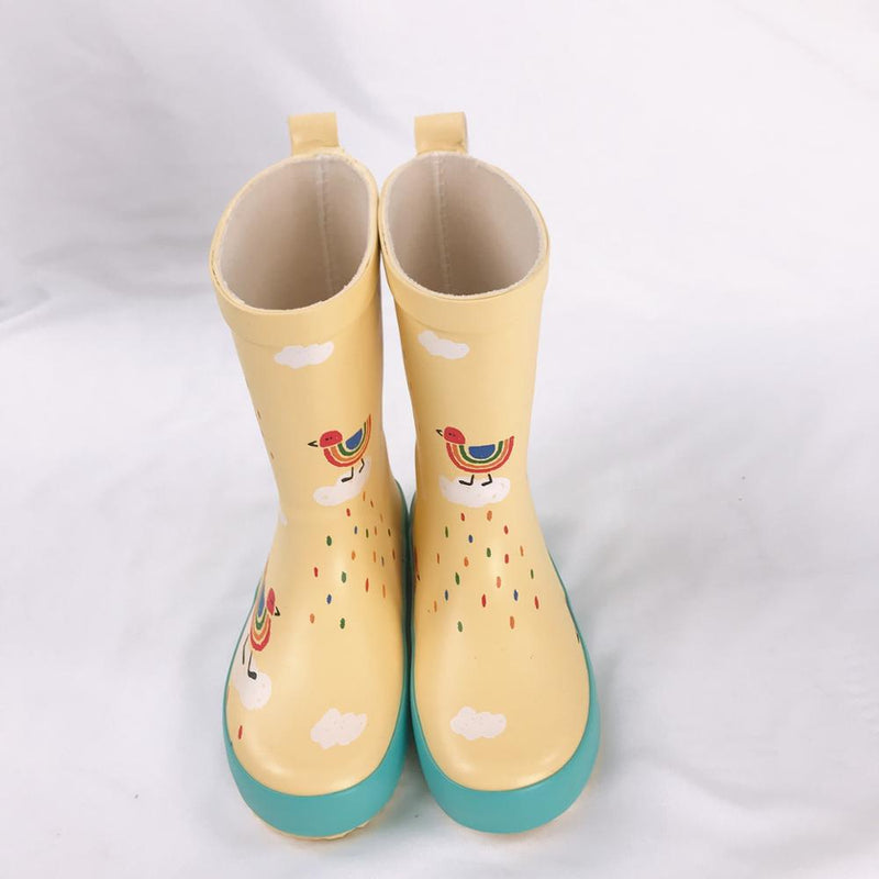 Zapatos de lluvia para niños y niñas, botas de goma con estampado de dibujos animados bonitos para niños, zapatos de agua impermeables para bebés Kalosze Dla Dzieci