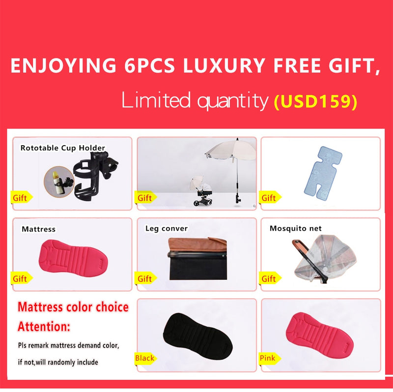 Fast &amp; Free Shipping Aulon Baby Stroller 3 in 1 Free Duty High land-scape  Pram Fashion Carriage on used for New Born to age 4