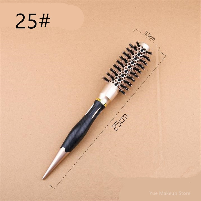 Professional 4 Sizes Round Hair Comb Hairdressing Curling Hair Brushes Comb Ceramic Iron Barrel Comb Salon Styling Tools 30#