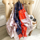 2022 180*90cm Women Scarf Summer Silk Shawl Lady Wrap Soft Female Europe Designer beach bandanna foulard muffler girl pareo