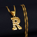 Anniyo A-Z Small Letters Necklaces Women/Girl Gold Color Initial Pendant Thin Chain English Letter Jewelry Alphabet Gift