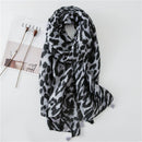 Luxury brand women leopard print cotton scarf shawls for winter foulard femme long soft warm wraps cachecol