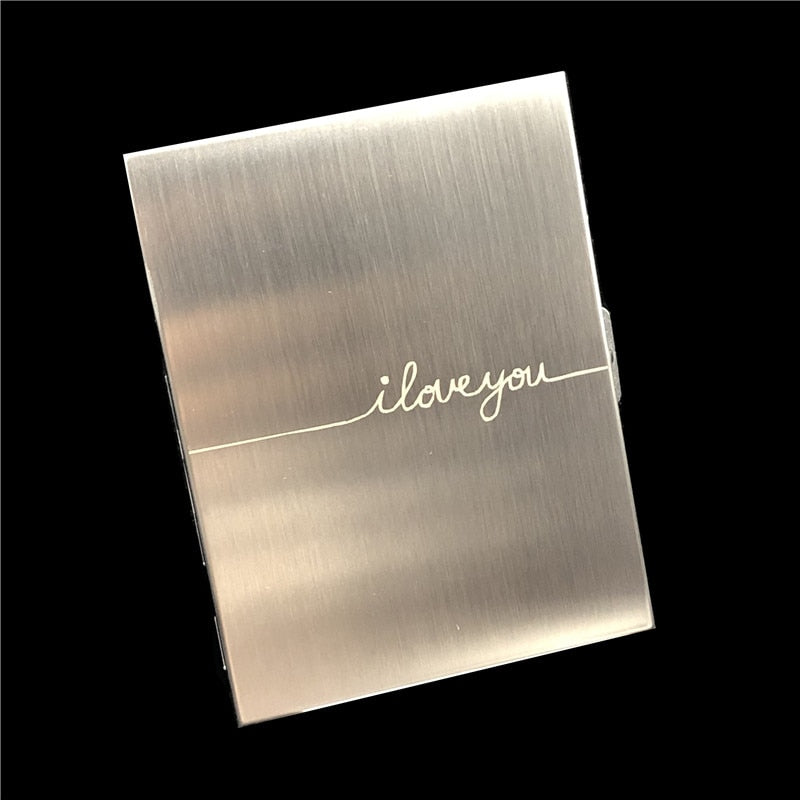 Alalinong Codex Gigas Stainless Steel Cigarette Case Ultra Thin Metal Universal Cigarette Box Wire Drawing Process Smoking Beast