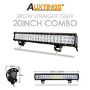 Auxtings 12 '' 22 '' 20 pulgadas 12V 24V todoterreno barra de luz led Spot Flood Combo 20 '' 126W luz de trabajo led para Jeep Car 4WD Truck SUV ATV