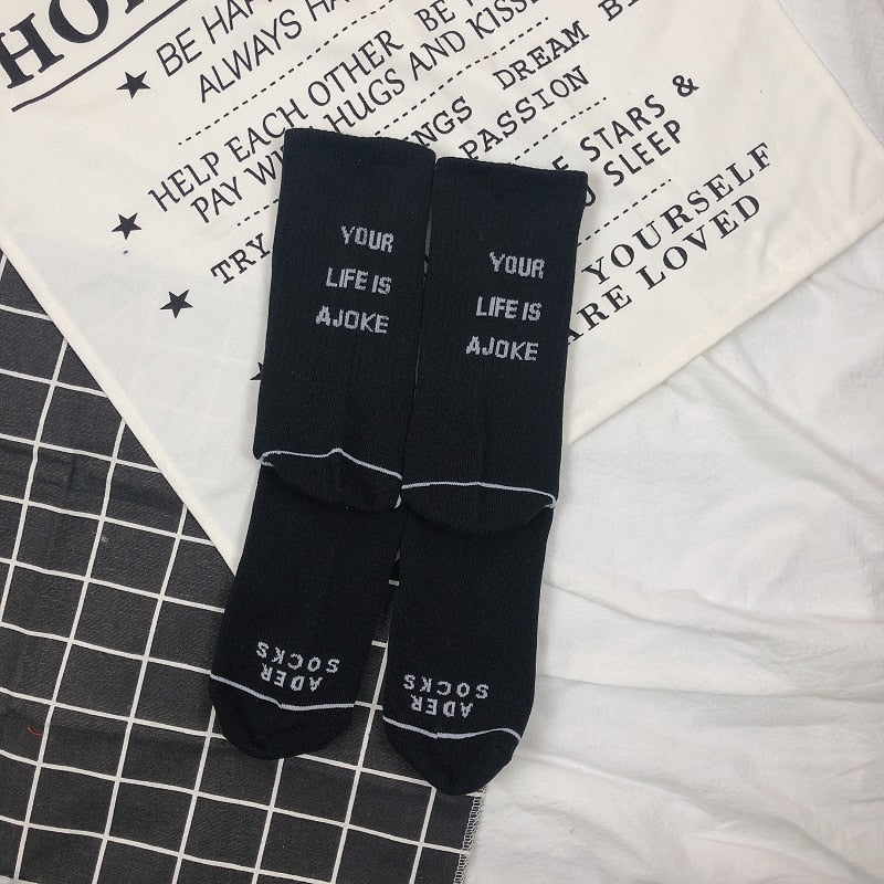 Women Letter Vintage Patterned Harajuku Socks Fashion Funny Skateboard Cool Socks For Female Casual Cotton Short Hipster Sox