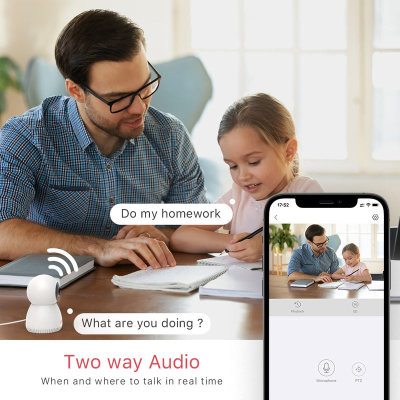Cámara de vigilancia ANRAN, cámara IP de seguimiento automático de 3MP, cámara de seguridad para el hogar, cámara interior, WIFI, Monitor de bebé, aplicación de Audio y vídeo