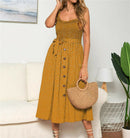 2020 neue heiße Frauen Boho Sommer ärmelloses Polka Dot Strandkleid Damen Stretch Urlaub Sommerkleid Abendgesellschaft Maxikleid