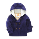 Mudkingdom Infant Baby Boys Clothes Autumn Winter Hooded Jacket Thicken Warm Boys Outerwear for Toddler Long Sleeve Casual Coat