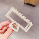 Imitation Pearls Acrylic Hair Claws Clip for Women Geometric Cross Square Hairpin Makeup Hair Styling Barrettes Hair Accessories