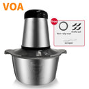 VOA 2 Speeds Electric Chopper Stainless Steel Meat Grinder Mincer Food Processor Slicer  2LCapacity Baby Supplement Machine