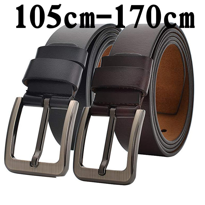 CEXIKA 2022 Genuine Leather Belt Men 140 150 160 170cm Large Size Luxury Designer Belts Split Leather High Quality Waist Belt