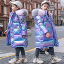 2022 Winter Down Jacket For Girls Coat Waterproof Shiny Hooded Children Outerwear Clothing 5-14 Year Teenage Kids Parka Snowsuit