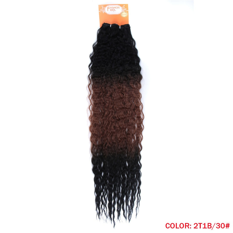 MAGIC Deep Curly Synthetic Hair Weave Deep Wave Hair Bundles 28"30"32"Inches Ombre Color Two Tone Curly Hair Extension 120g