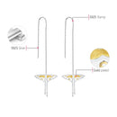 Lotus Fun Real 925 Sterling Silver Natural Creative Handmade Fine Jewelry Hollow Butterfly Kite Long Dangle Earrings for Women