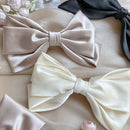 2021New Satin Oversized Bow Hairpin Barrette Hair Clip Ponytail For Women Girl Elegant Headwear Hairpins Hair White Acessories