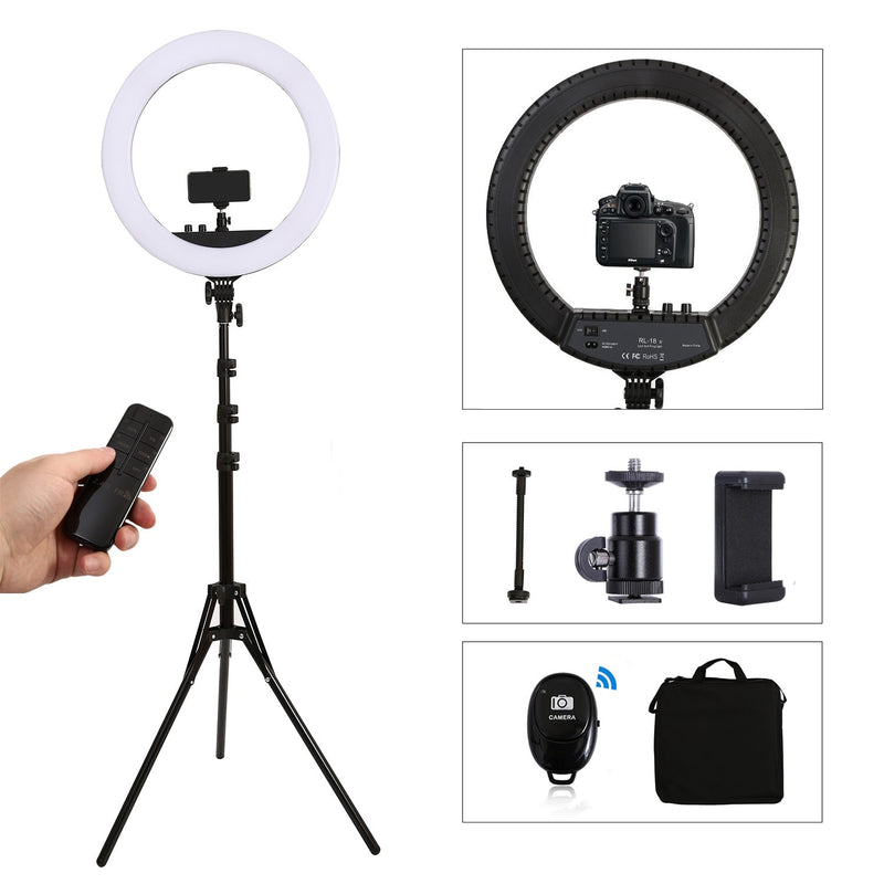 55W 18 inch Camera Phone LED Ring Light  Photography studio Dimmable  Ring Lamp With Stand Tripods For TikTok Youtube Vlog Video