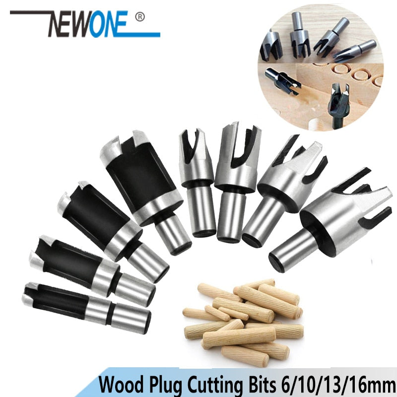 4 o 8 unids/set herramienta de corte de enchufe de madera broca recta y cónica 5/8 "1/2" 3/8 "1/4" cuchillo de broca de corcho para carpintería