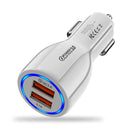 Adaptador de cargador de coche USB USLION Mini de 2 puertos para iPhone Samsung QC3.0 cargador USB de carga rápida para teléfono móvil cargador de coche USB Dual