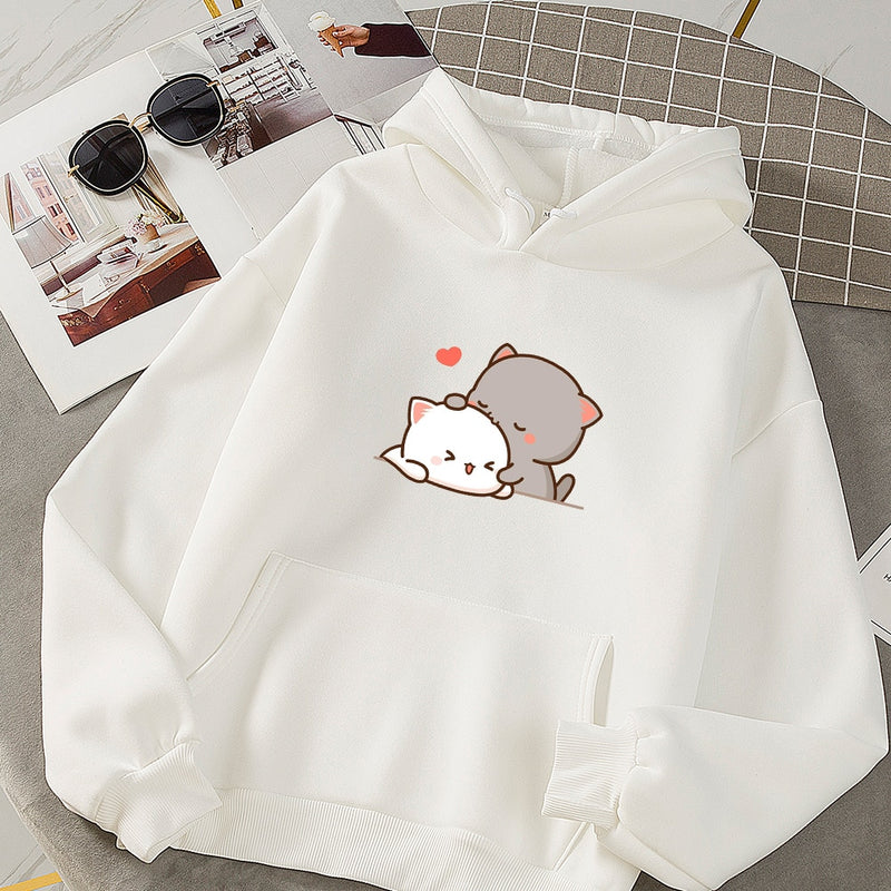 Frauen Herbst Hoodie Sweatshirts Korean Fashion Hoody für Damen Kawaii Anime Pullover Streetwear Plus Size Sweatshirts Paar