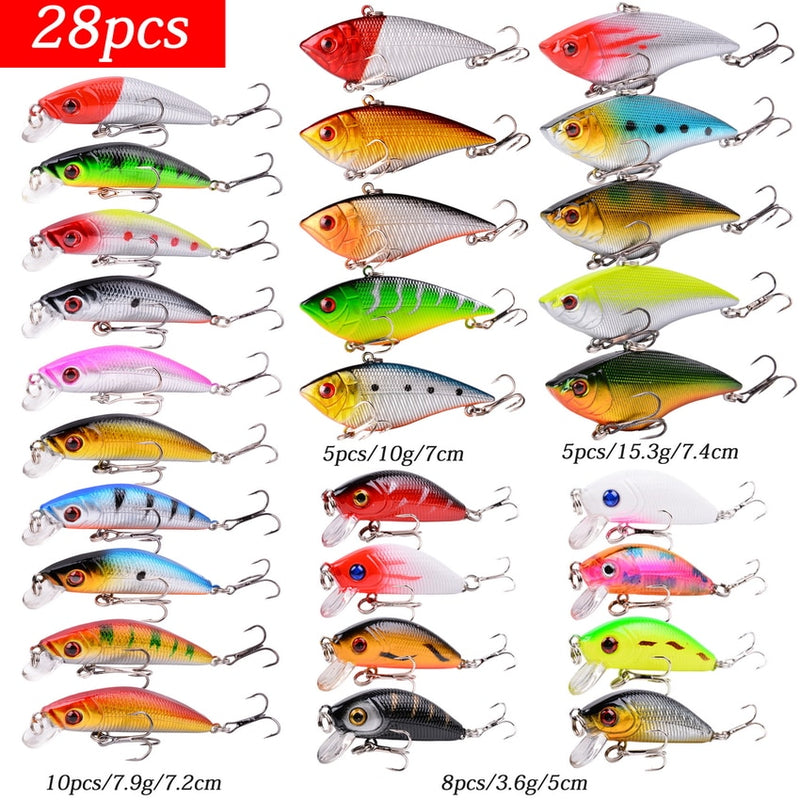 Almighty Mixed Fishing Lure Kits Wobbler Crankbait Swimbait Minnow Hard Baits Spiners Carp Bait Set Fishing Tackle