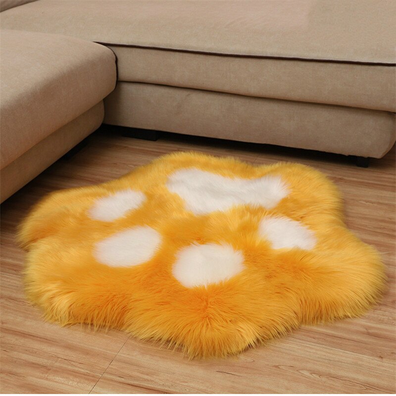 Cute Cat Paw Pattern Soft Plush Carpet Home Sofa Coffee Table Floor Mat Bedroom Bedside Decorative Carpe t Christmas gifts