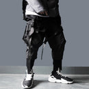 11 BYBB'S DARK Cargo Pants Men Harajuku Streetwear Tactics Pants Ribbon Multi-pocket Trousers Elastic Waist HipHop Male DG29