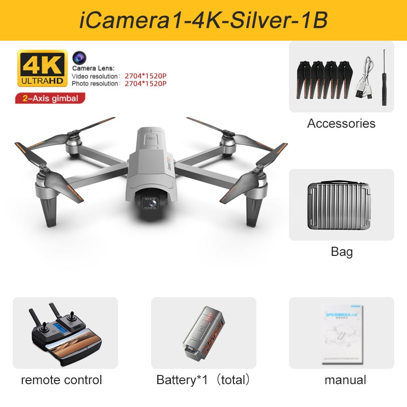 2022 New GOD GPS Drone 4K HD Camera gps 5G Wifi Anti-Shake 2-Axis Gimabal Dron Brushless Motor 5KM RC Quadcopter Toy Gifts