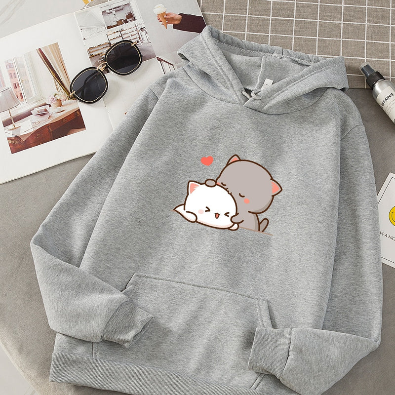 Women Autumn Hoodie Sweatshirts Korean Fashion Hoody for Ladies Kawaii Anime Jumper Streetwear Plus Size Sweatshirts Couple