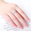 LMNZB With Credentials 100% Tibetan Silver Rings Wedding Jewelry for Women 2 Carat Lab Diamond Engagement Gift Wholesale
