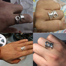 ZABRA Genuine Pure 925 Sterling Silver Cool Wrench Ring Men Adjustable Retro Love Vintage Punk Rings Women Biker Silver Jewelry