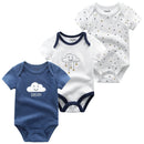 3 PCS/LOT Newborn Baby Clothing 2021 New Fashion Baby Boys Girls Clothes 100% Cotton Baby Bodysuit Short Sleeve Infant Jumpsuit