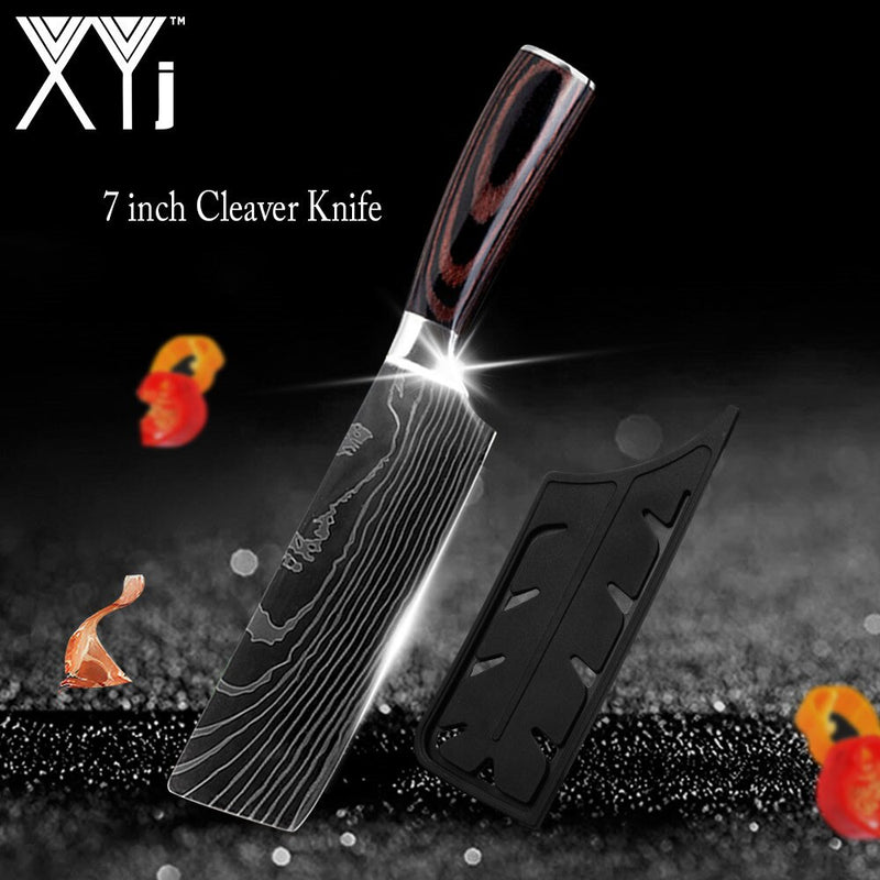 Kitchen Knife Set Stainless Steel Knife Holder Gift Knife Cover Santoku Utility Cleaver Bread Paring Nakiri Knives Cutter Tools